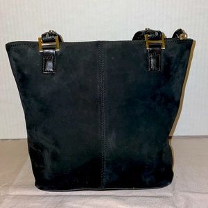 Stone Mountain black suede and leather handbag